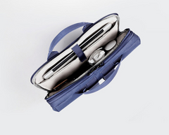 Fashion Polyester Fibre Men's Black Messenger Bag 14'' Blue Briefcase Business Computer Handbag For Men - iwalletsmen