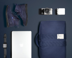 Fashion Polyester Fibre Men's Black Messenger Bag 14'' Blue Briefcase Business Computer Handbag For Men - iwalletsmen
