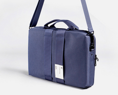 Fashion Polyester Fibre Men's Black Messenger Bag 14'' Blue Briefcase Business Computer Handbag For Men - iwalletsmen
