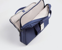 Fashion Polyester Fibre Men's Black Messenger Bag 14'' Blue Briefcase Business Computer Handbag For Men - iwalletsmen