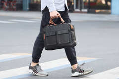Fashion PVC Canvas Men's Khaki Large Handbag Briefcase Business Laptop Business For Men - iwalletsmen