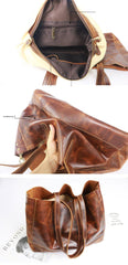 Vintage Brown Leather Men Womens Tote 15 inches Amber Brown Tote Bag Shoulder Tote Bag For Men - iwalletsmen