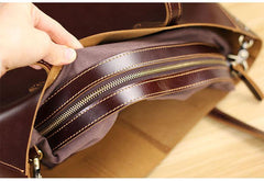 Vintage Brown Leather Men Womens Tote 15 inches Amber Brown Tote Bag Shoulder Tote Bag For Men - iwalletsmen