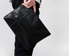 Fashion Leather Men's Black Envelope Clutch Wristlet Clutch Business Clutch For Men - iwalletsmen