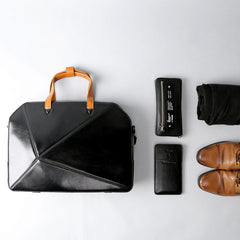 Fashion PU Men's Black Business Briefcase Computer Brown Briefcase Handbag For Men - iwalletsmen