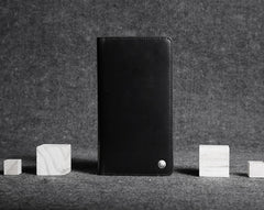 Fashion Leather Men's Trifold Long Wallet Black Gray Long Wallet For Men - iwalletsmen