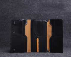 Fashion Leather Men's Trifold Long Wallet Black Gray Long Wallet For Men - iwalletsmen