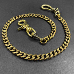 Fashion Brass Skull Mens 19'' Pants Chain Wallet Chain Motorcycle Wallet Chain for Men - iwalletsmen