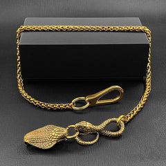 Cool Brass Snake Mens 18'' Pants Chain Wallet Chain Gold Motorcycle Wallet Chain for Men - iwalletsmen