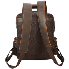 Vintage Leather Men's Travel Backpack 14inch Laptop Backpack School Backpack For Men - iwalletsmen