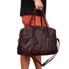 Fashion Vintage Leather Men's Travel Bag Weekender Bag Shoulder Bag For Men - iwalletsmen