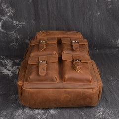 Vintage Cool Leather Men's 15inch Laptop Backpack Travel Backpack School Backpack For Men - iwalletsmen