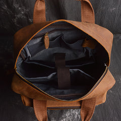 Vintage Cool Leather Men's 15inch Laptop Backpack Travel Backpack School Backpack For Men - iwalletsmen