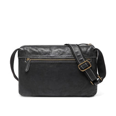 Fashionable Black Leather Mens Tan Side Bag Messenger Bags Casual Courier Bags for Men - iwalletsmen