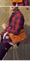Fashionable Black Leather Mens Tan Side Bag Messenger Bags Casual Courier Bags for Men - iwalletsmen
