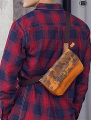 Fashionable Black Leather Mens Small Side Bag Messenger Bags Casual Shoulder Bags for Men - iwalletsmen