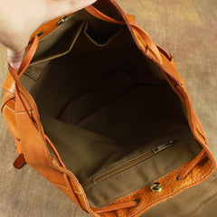 Fashionable Brown Leather Men's Backpack College Backpack 14inch Laptop Backpack For Men and Women - iwalletsmen
