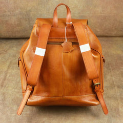Fashionable Brown Leather Men's Backpack College Backpack 14inch Laptop Backpack For Men and Women - iwalletsmen