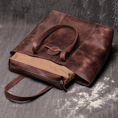 Vintage Mens Womens Leather Large Tote Handbag Shoulder Tote Purse Tote Bag For Men - iwalletsmen