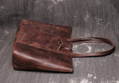 Vintage Mens Womens Leather Large Tote Handbag Shoulder Tote Purse Tote Bag For Men - iwalletsmen