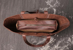 Vintage Mens Womens Leather Large Tote Handbag Shoulder Tote Purse Tote Bag For Men - iwalletsmen