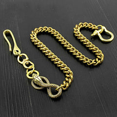 Cool Snake Gold Long Pants Chain Gold Wallet Chain Long Biker Wallet Chain For Men 