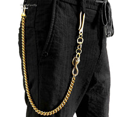 Cool Snake Gold Long Pants Chain Gold Wallet Chain Long Biker Wallet Chain For Men 