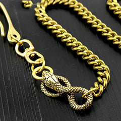 Cool Snake Gold Long Pants Chain Gold Wallet Chain Long Biker Wallet Chain For Men 