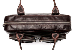 GENUINE LEATHER MENS Laptop BAG BRIEFCASE WORK BAG BUSINESS BAGS FOR MEN - iwalletsmen