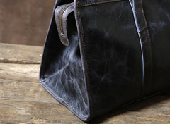 Genuine Leather Mens Large Travel Bag Cool Duffle Bag Shoulder Bag Weekender Bag for Men