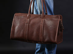 Genuine Leather Mens Large Travel Bag Cool Duffle Bag Shoulder Bag Weekender Bag for Men