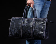 Genuine Leather Mens Large Travel Bag Cool Duffle Bag Shoulder Bag Weekender Bag for Men