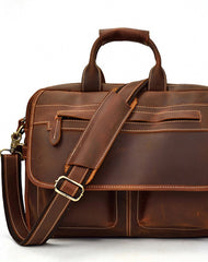 Cool Leather Men Vintage Briefcase Work Bag Handbag Shoulder Bags For Men - iwalletsmen