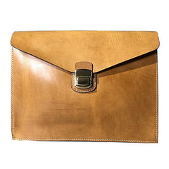 Handmade Leather Mens A4 Envelope Bag 10 inches Clutch Bag Business Documents Bag For Men - iwalletsmen
