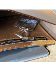 Handmade Leather Mens A4 Envelope Bag 10 inches Clutch Bag Business Documents Bag For Men - iwalletsmen