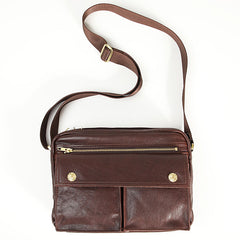 Black Genuine Leather Mens Cool Small Side Bag Messenger Bag Black Courier Bag for Men - iwalletsmen