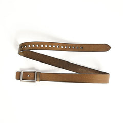 Handmade Slim Genuine Leather Black Fashion Belt Brown Belt Long Belts Slim Belt for Men - iwalletsmen