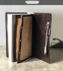 Fashion Leather Black Mens Travel Wallet Notebook Bifold Long Wallet Passport Wallet for Men - iwalletsmen