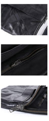 Cool Black Leather Business Mens Clutch Black Hand Bag Great Britain Zipper Clutch Wristlet Large Clutch for Men - iwalletsmen