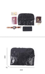 Cool Black Leather Business Mens Clutch Black Hand Bag Great Britain Zipper Clutch Wristlet Large Clutch for Men - iwalletsmen