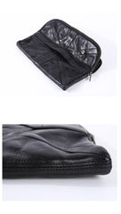 Cool Black Leather Business Mens Clutch Black Hand Bag Great Britain Zipper Clutch Wristlet Large Clutch for Men - iwalletsmen