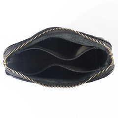 Cool Leather Mens Clutch Cool Black Wirst Purse Zipper Clutch Black Wristlet Wallet for Men - iwalletsmen