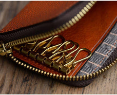 Cool Leather Mens Black Key Chain Wallet Car Key Wallet Brown Car Key Case Keys Holder for Men - iwalletsmen