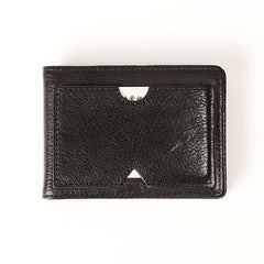 Genuine Leather Mens Cool Black billfold Leather Card Wallet Men Small Wallets License Wallet License Holder for Men - iwalletsmen