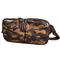 Cool Leather Mens Camouflage Chest Bag Sling Bag Crossbody Pack Black One Shoulder Backpack for men - iwalletsmen