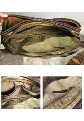 Cool Leather Mens Camouflage Chest Bag Sling Bag Crossbody Pack Black One Shoulder Backpack for men - iwalletsmen