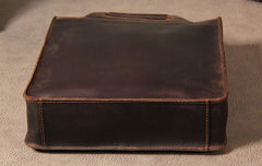 Cool Mens Brown Coffee Handbag Genuine Leather Cool Vintage Shoulder Bag for Men