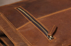 [On Sale] Mens Brown Coffee Handbag Genuine Leather Cool Vintage Shoulder Bag for Men
