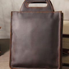 Cool Mens Brown Coffee Handbag Genuine Leather Cool Vintage Shoulder Bag for Men