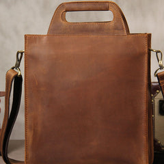 [On Sale] Mens Brown Coffee Handbag Genuine Leather Cool Vintage Shoulder Bag for Men